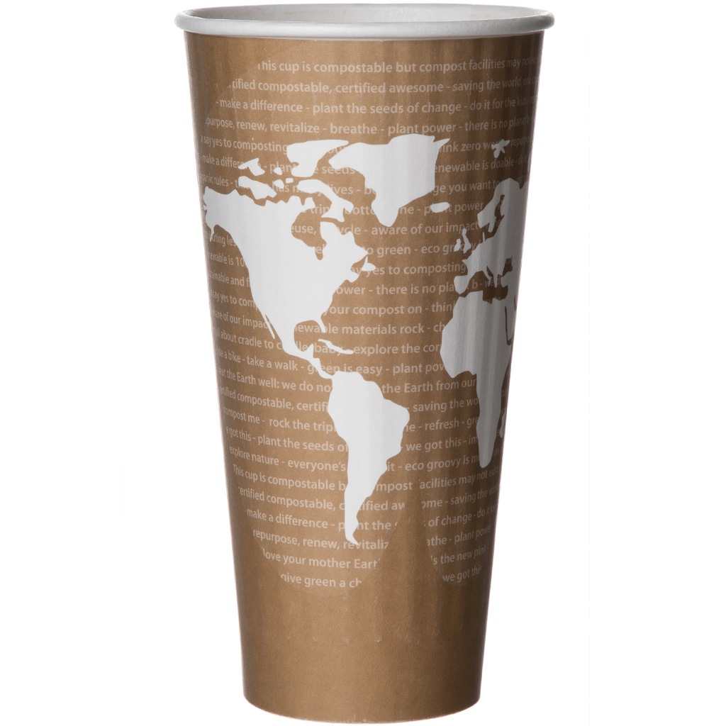 World Art Renewable & Compostable Insulated Hot Cups -20oz. - Case of 600