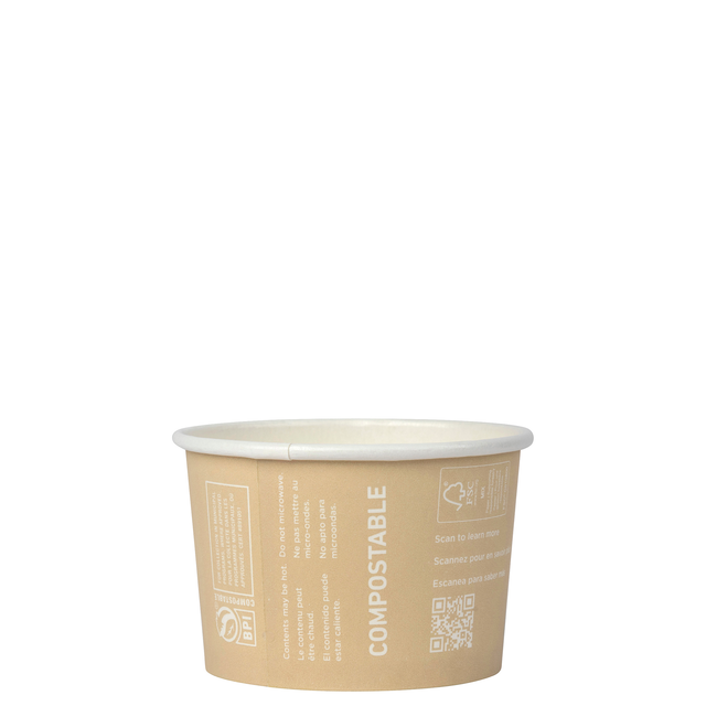 World Art Renewable & Compostable Paper Food Container - 4oz. 
 - Case of 1000
