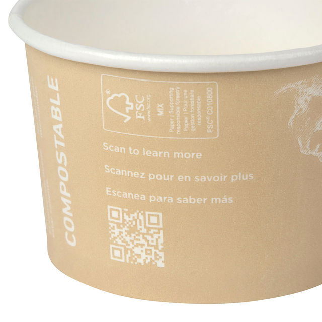 World Art Renewable & Compostable Paper Food Container - 4oz. 
 - Case of 1000