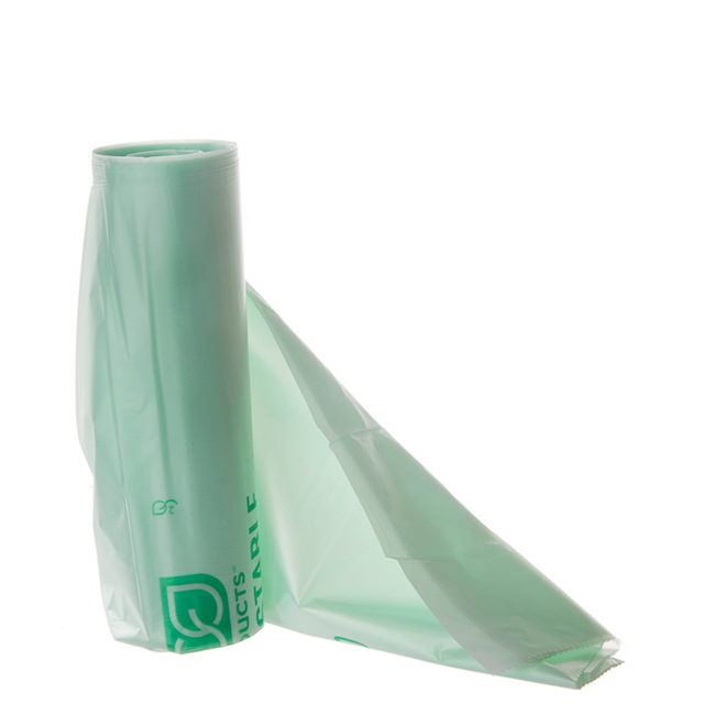 Compostable Can Liners, 33x39in, 33 gallon, 0.9mil, Green, 25 bags per roll, 8 rolls per case of 200