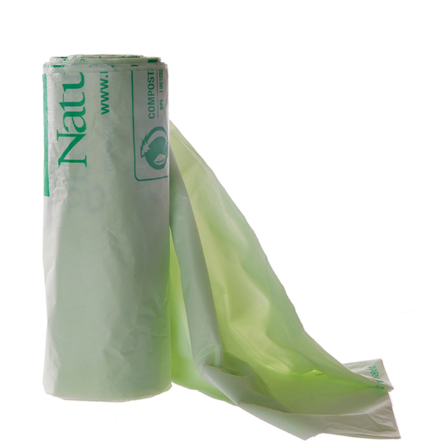 Compostable Can Liners, 34x48in, 32 gallon, 1.0mil, Green, 20 bags per roll, 5 rolls per case of 100
