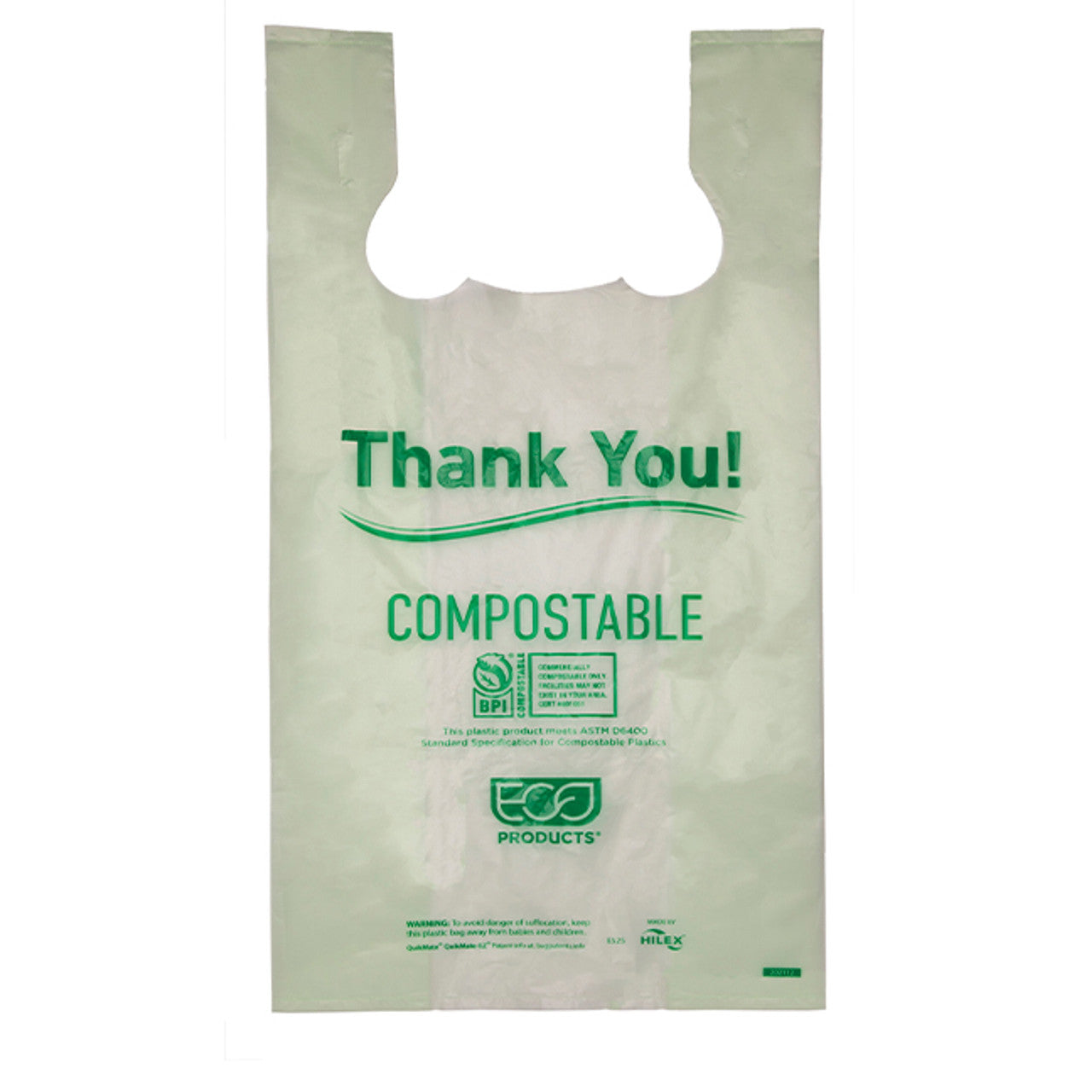 Medium Compostable Shopper Bag - 21" - Case of 500