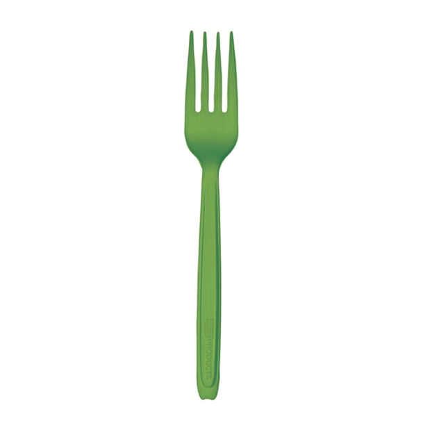Veridian™ Cutlerease Dispensable Renewable & Compostable Fork - 6" Green - Case of 960