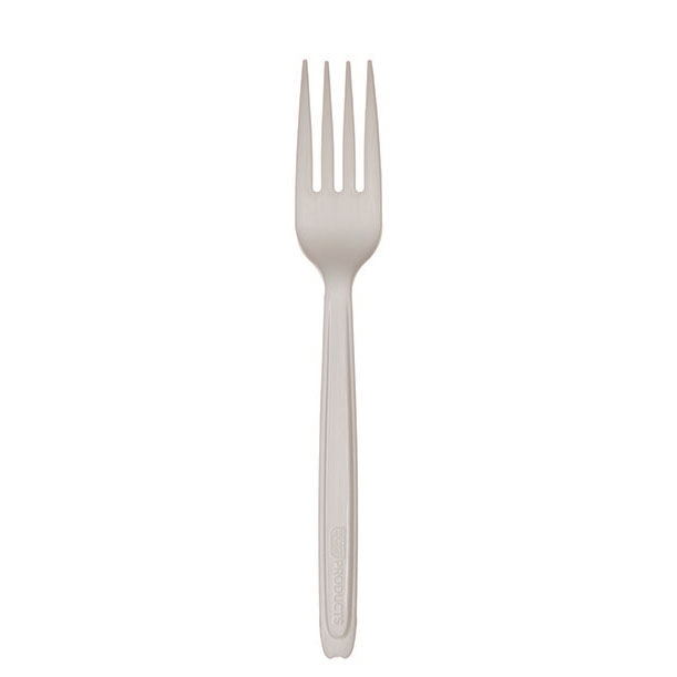 Cutlerease Dispensable Renewable & Compostable Fork - 6" - Case of 960