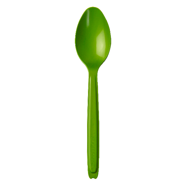 Veridian™ Cutlerease Dispensable Renewable & Compostable Spoon - 6" Green - Case of 960