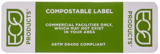 3 x 1in Compostable Tamper Evident Sticker, White - Case of 2000