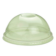 Veridian™ Renewable & Compostable Cold Cup, No Hole Dome Lids - 9-24oz. Green - Case of 1000
