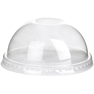 GreenStripe Renewable & Compostable Cold Cup Dome Lids - No Hole, Fits 9 - 24oz. Cold Cups - Case of 1000