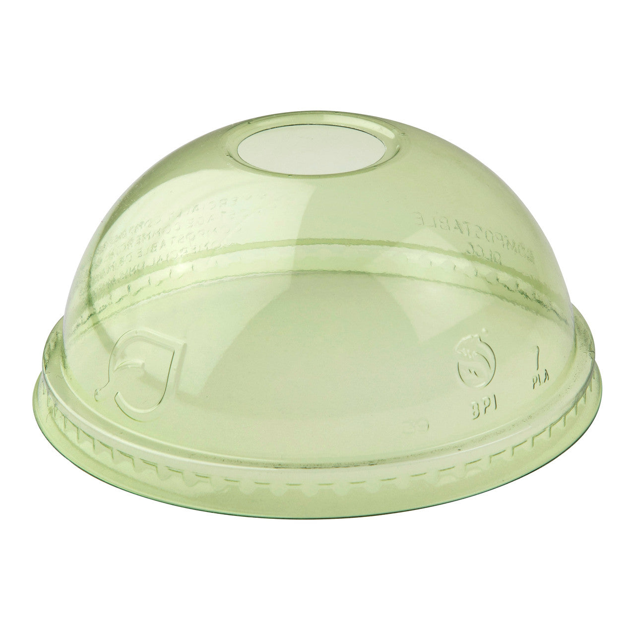 Veridian™  Renewable & Compostable Cold Cup Dome Lids - 9-24oz. Green - Case of 1000