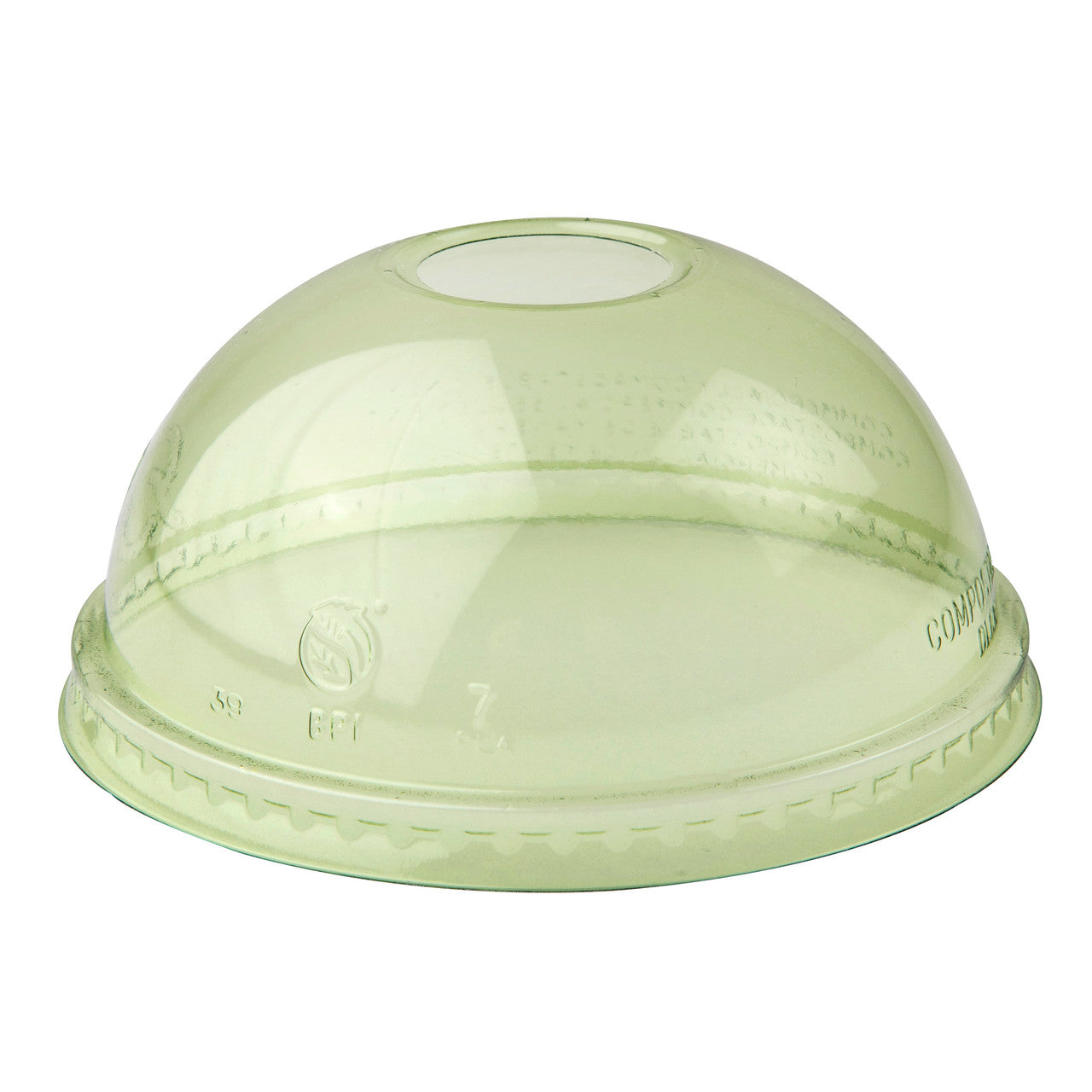Veridian™  Renewable & Compostable Cold Cup Dome Lids - 9-24oz. Green - Case of 1000