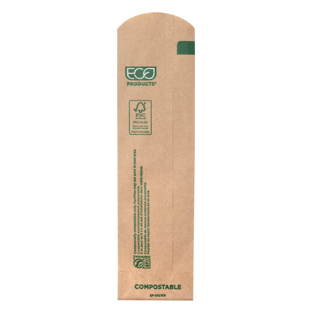Renewable & Compostable Natural Silverware Bag 2.75x10, FSC Recycled 100% SA-COC-013255 - Case of 2000
