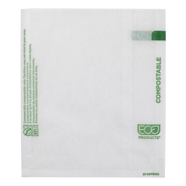 Renewable & Compostable Dry Wax White Sandwich Bag 6x6.5 - Case of 2000