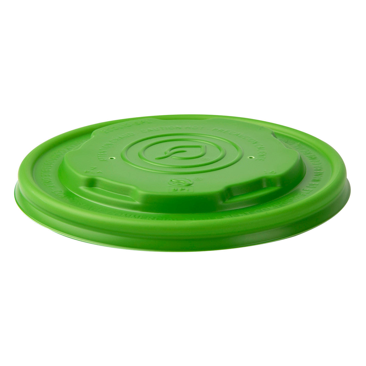 Veridian™ EcoLid Renewable & Compostable Food Container Lids, Fits 12,16, 32oz sizes Green - Case of 500