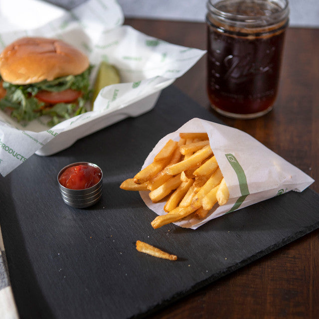 Renewable & Compostable Dry Wax White French Fry Bag 5.5x4.5 - Case of 1000