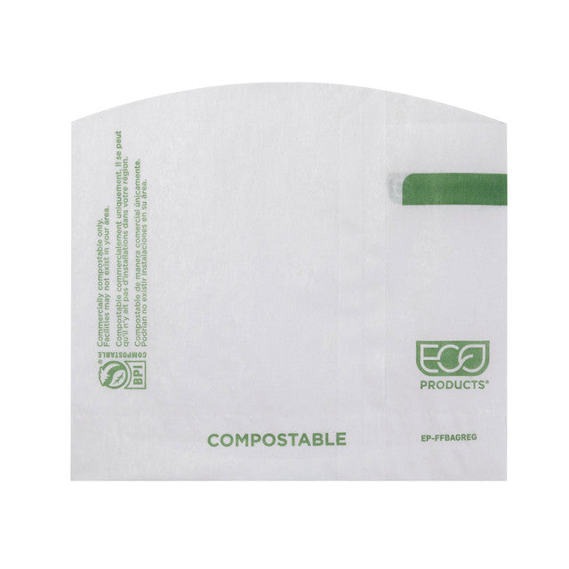 Renewable & Compostable Dry Wax White French Fry Bag 5.5x4.5 - Case of 1000