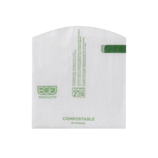 Renewable & Compostable Dry Wax White French Fry Bag 4.5x4.5 - Case of 1000