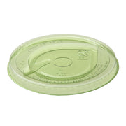 Veridian™ GreenStripe Renewable & Compostable Cold Cup Flat Lids - Fits 9 - 24oz. Cold Cups Green - Case of 1000