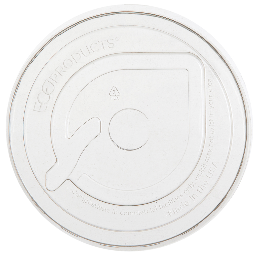GreenStripe Renewable & Compostable Cold Cup Flat Lids, Fits 9 - 24oz. Cold Cups - Case of 1000