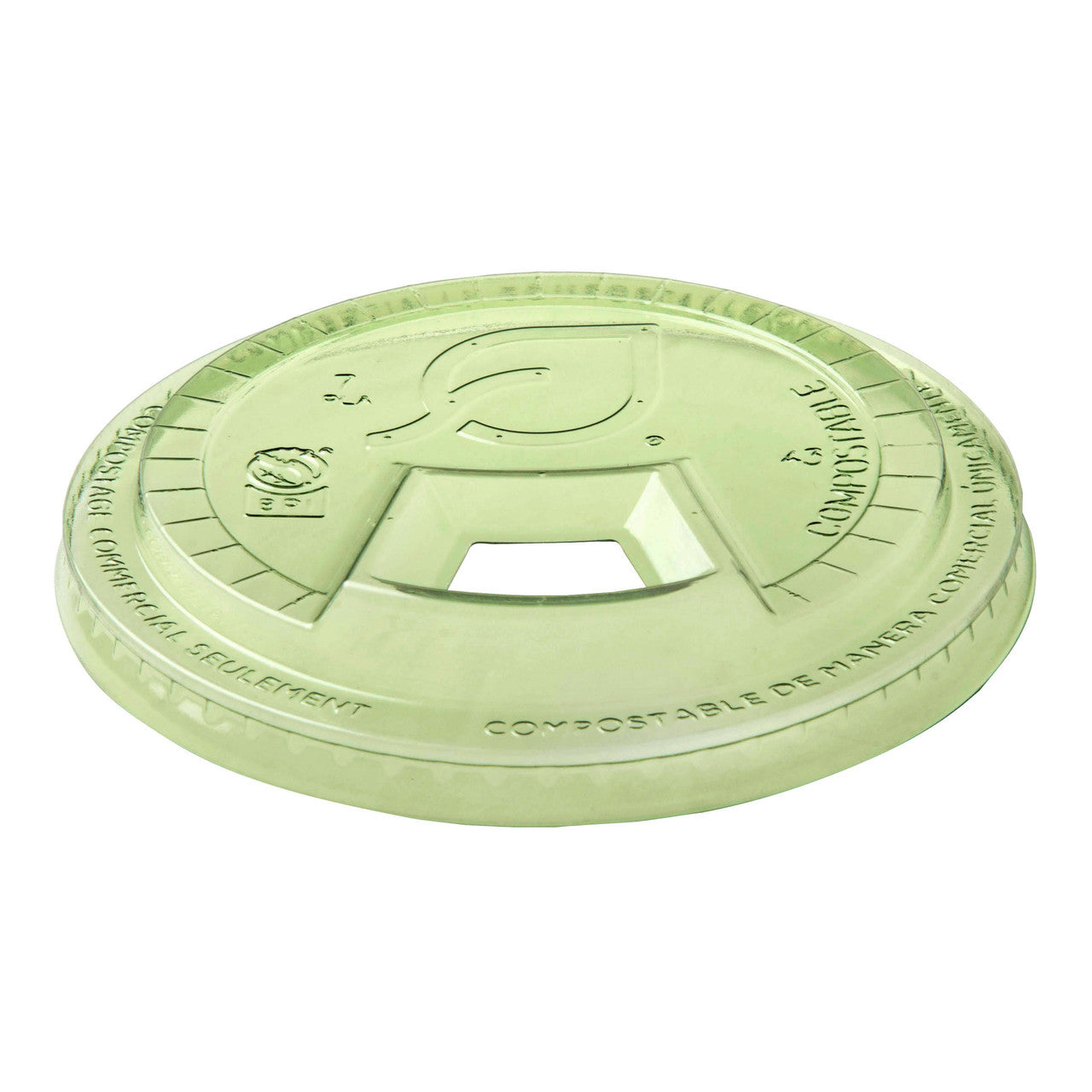 Veridian™ Renewable & Compostable Sip Lid, Fits 9-24oz Cups Green - Case of 1000