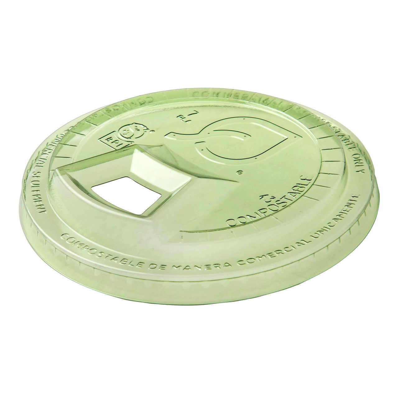 Veridian™ Renewable & Compostable Sip Lid, Fits 9-24oz Cups Green - Case of 1000
