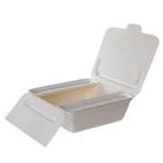 Vanguard™ Folia™ (IV) Renewable & Compostable Take-Out Container, 8.25 x 7. 5 x 2.5" - Case of 150