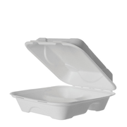 Vanguard™ Renewable & Compostable Molded Fiber Clamshells, 3-Cmpt - 8in x 8in x 3in - Case of 200
