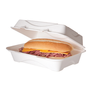 Renewable & Compostable Molded Fiber Clamshells - 9in x 6in x 3in - Case of 250
