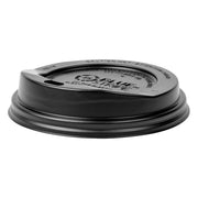 EcoLid 25% Recycled Content Hot Cup Lid, Black, Fits 10-20oz Hot Cups - Case of 1000