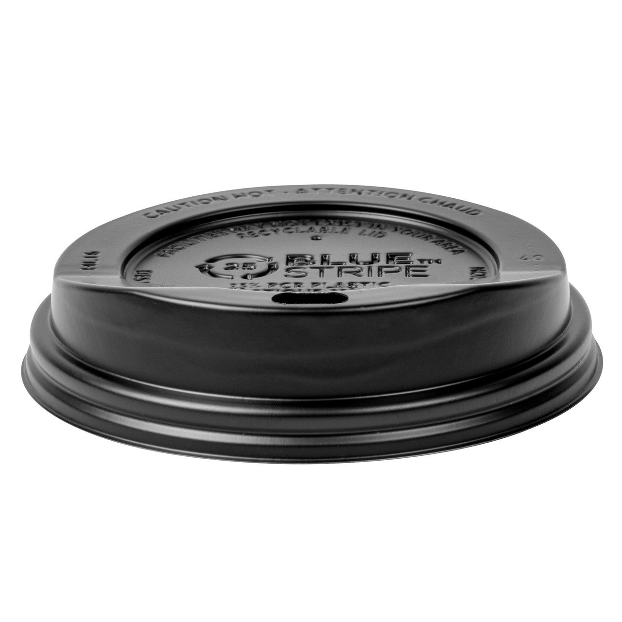EcoLid 25% Recycled Content Hot Cup Lid, Black, Fits 10-20oz Hot Cups - Case of 1000