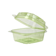 Veridian™ Renewable & Compostable PLA Clamshells - 6in x 6in x 3in Green - Case of 240