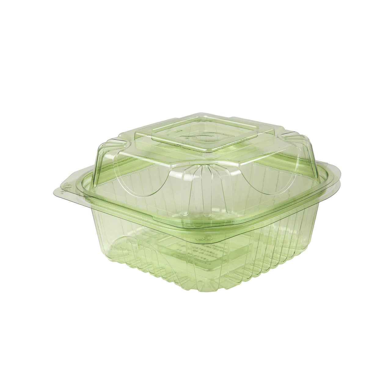 Veridian™ Renewable & Compostable PLA Clamshells - 6in x 6in x 3in Green - Case of 240