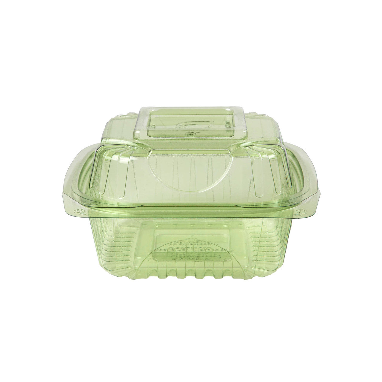 Veridian™ Renewable & Compostable PLA Clamshells - 6in x 6in x 3in Green - Case of 240