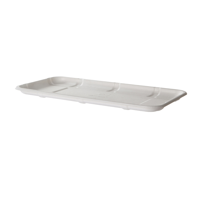 Vanguard™ Renewable & Compostable Lined Molded Fiber Meat & Produce Trays, 11.02 x 6.02 x 0.56in, 10S - Case of 300