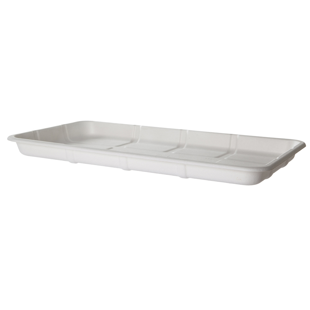 Vanguard™ Renewable & Compostable Lined Molded Fiber Meat & Produce Trays, 14.75 x 8.25 x 1.06in, 25S - Case of 200