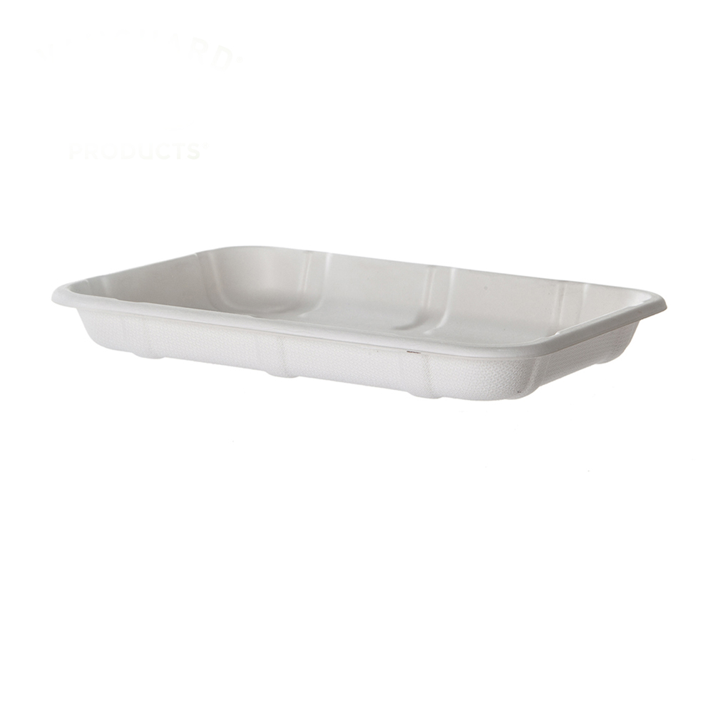 Vanguard™ Renewable & Compostable Lined Molded Fiber Meat & Produce Trays, 8.5 x 6 x 1.0in, 2D - Case of 400