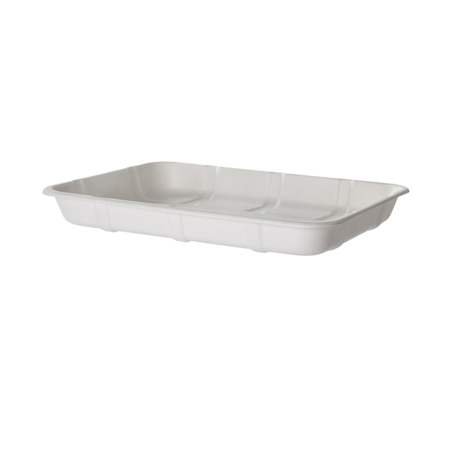 Vanguard™ Renewable & Compostable Lined Molded Fiber Meat & Produce Trays, 9.5 x 7.17 x 1.13in, 4D - Case of 300