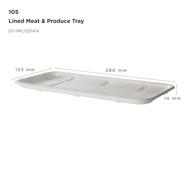 Vanguard™ Renewable & Compostable Lined Molded Fiber Meat & Produce Trays, 11.02 x 6.02 x 0.56in, 10S - Case of 300
