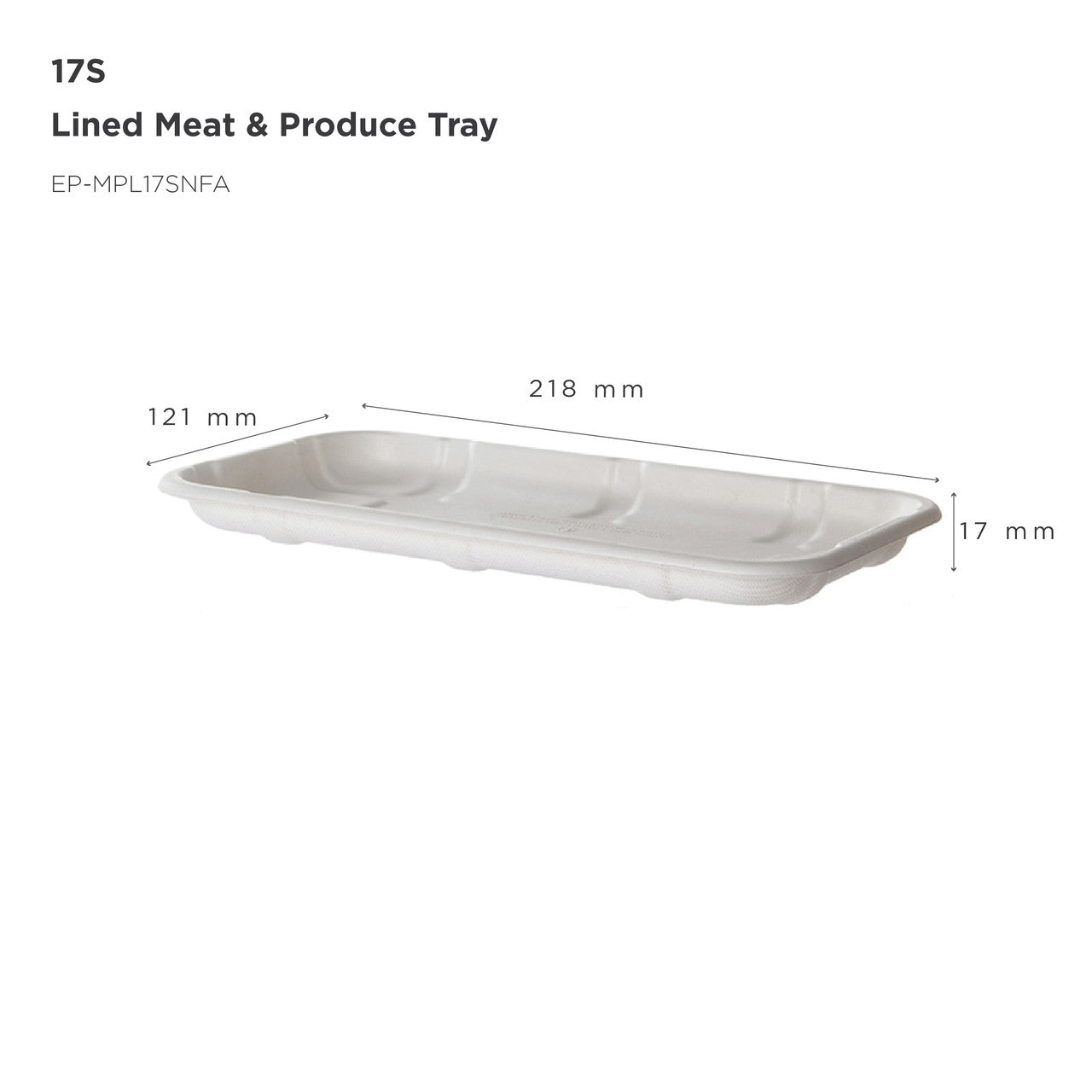 Vanguard™ Renewable & Compostable Lined Molded Fiber Meat & Produce Trays, 8.57 x 4.77 x 0.66in, 17S - Case of 600