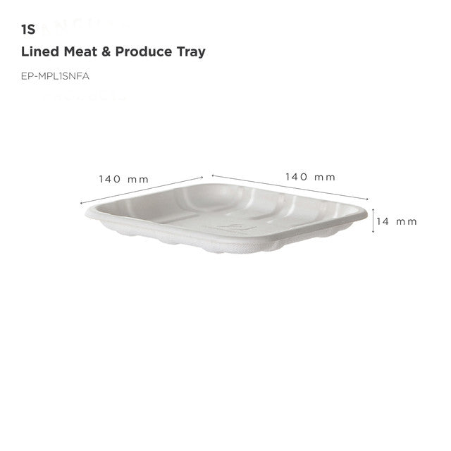 Vanguard™ Renewable & Compostable Lined Molded Fiber Meat & Produce Trays, 5.52 x 5.52 x 0.56in, 1S - Case of 600