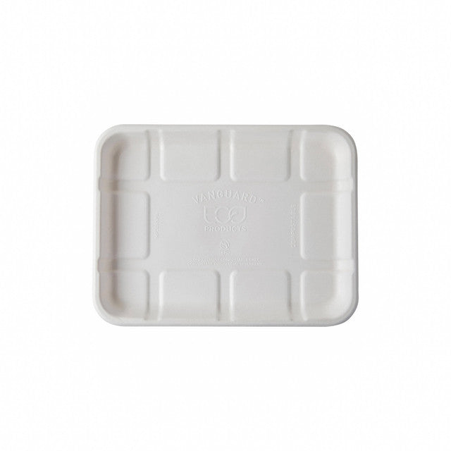 Vanguard™ Renewable & Compostable Lined Molded Fiber Meat & Produce Trays, 8.5 x 6.5 x 0.73in, 20S - Case of 600