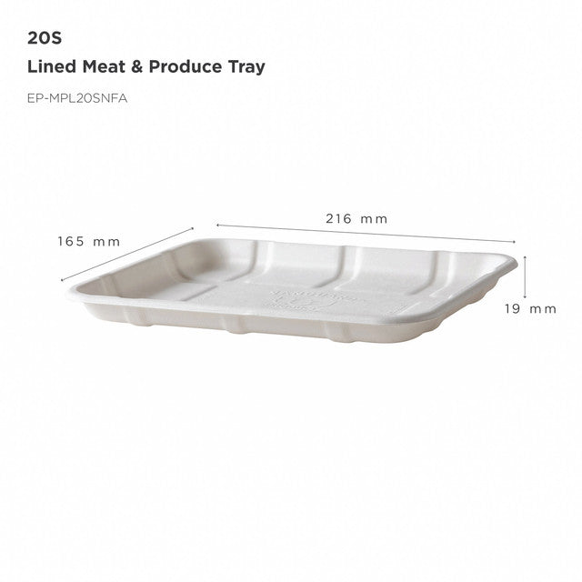 Vanguard™ Renewable & Compostable Lined Molded Fiber Meat & Produce Trays, 8.5 x 6.5 x 0.73in, 20S - Case of 600