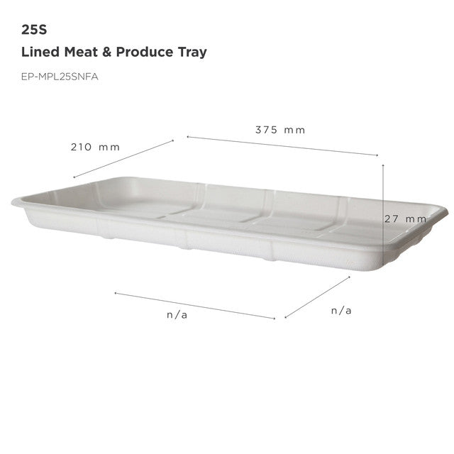 Vanguard™ Renewable & Compostable Lined Molded Fiber Meat & Produce Trays, 14.75 x 8.25 x 1.06in, 25S - Case of 200