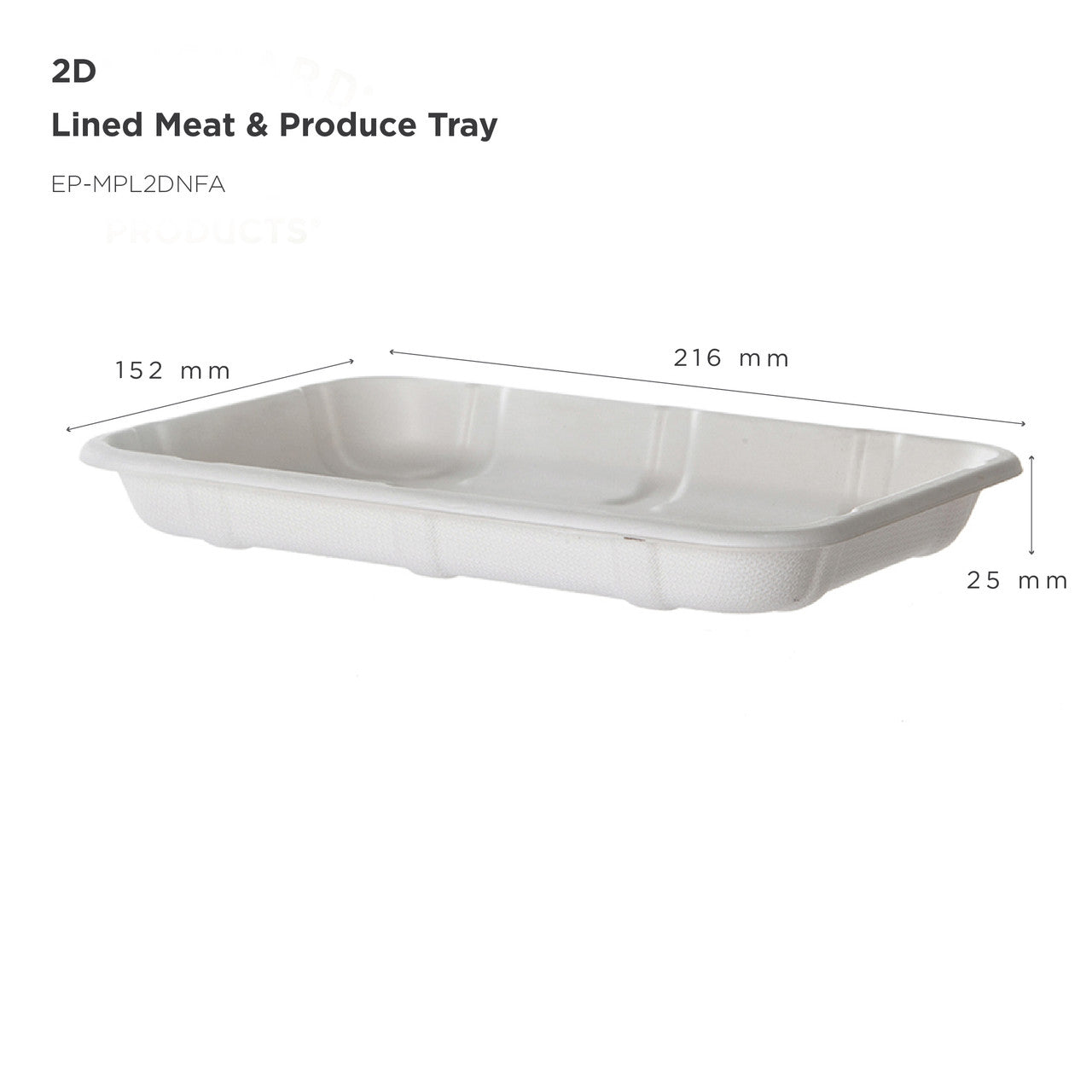 Vanguard™ Renewable & Compostable Lined Molded Fiber Meat & Produce Trays, 8.5 x 6 x 1.0in, 2D - Case of 400