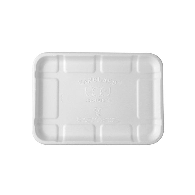Vanguard™ Renewable & Compostable Lined Molded Fiber Meat & Produce Trays, 8.5 x 6 x 0.56in, 2S - Case of 400