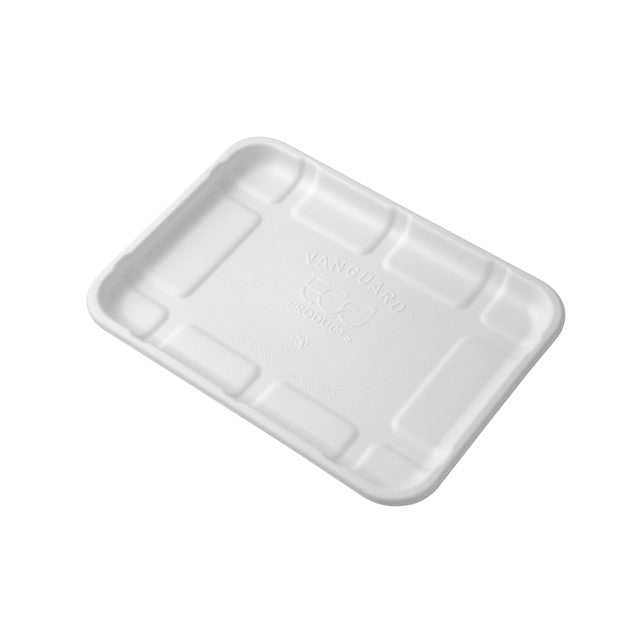 Vanguard™ Renewable & Compostable Lined Molded Fiber Meat & Produce Trays, 8.5 x 6 x 0.56in, 2S - Case of 400
