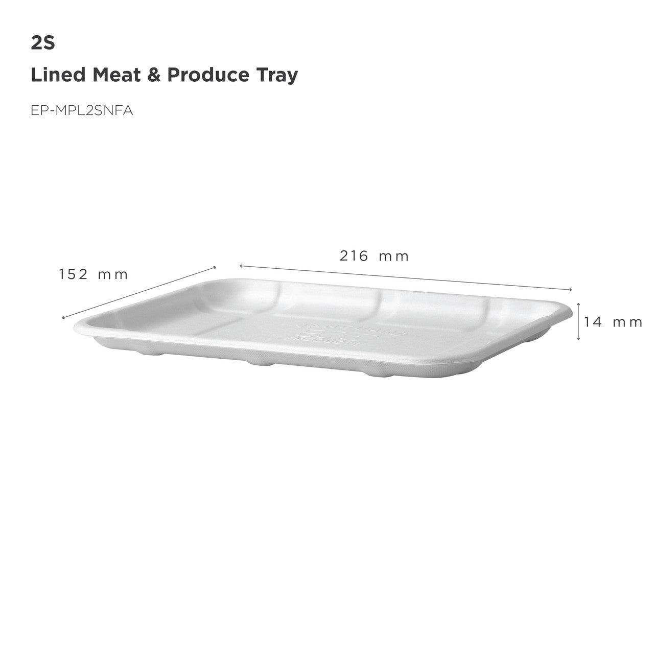 Vanguard™ Renewable & Compostable Lined Molded Fiber Meat & Produce Trays, 8.5 x 6 x 0.56in, 2S - Case of 400