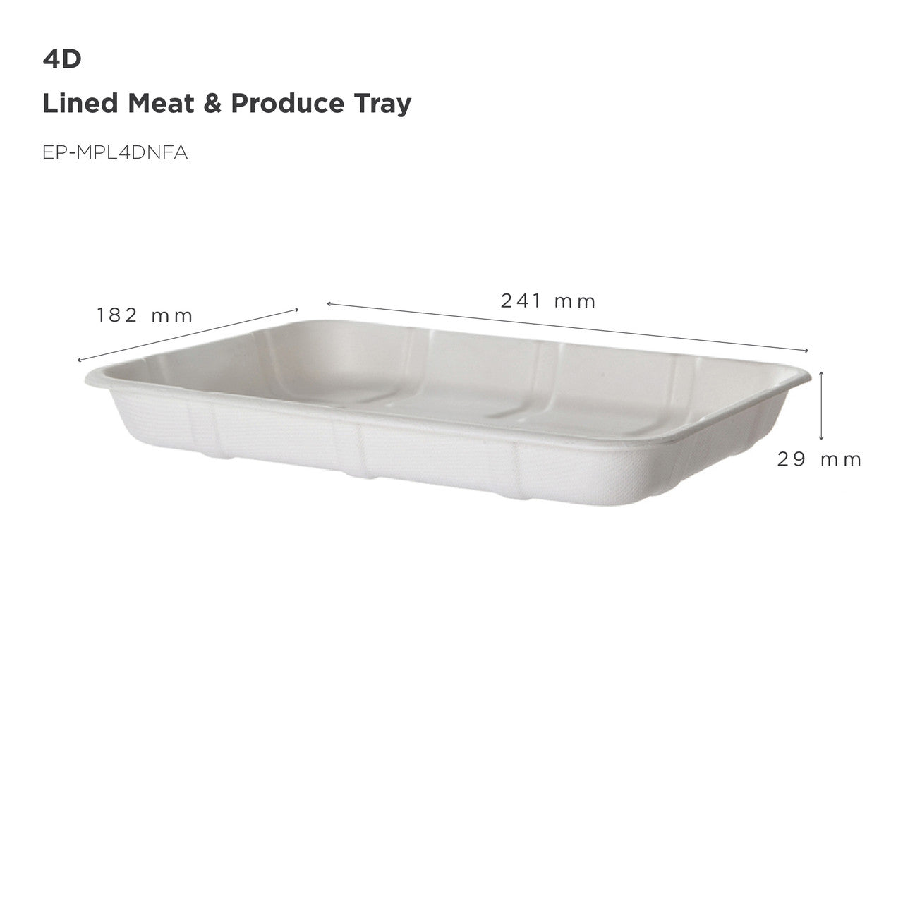 Vanguard™ Renewable & Compostable Lined Molded Fiber Meat & Produce Trays, 9.5 x 7.17 x 1.13in, 4D - Case of 300