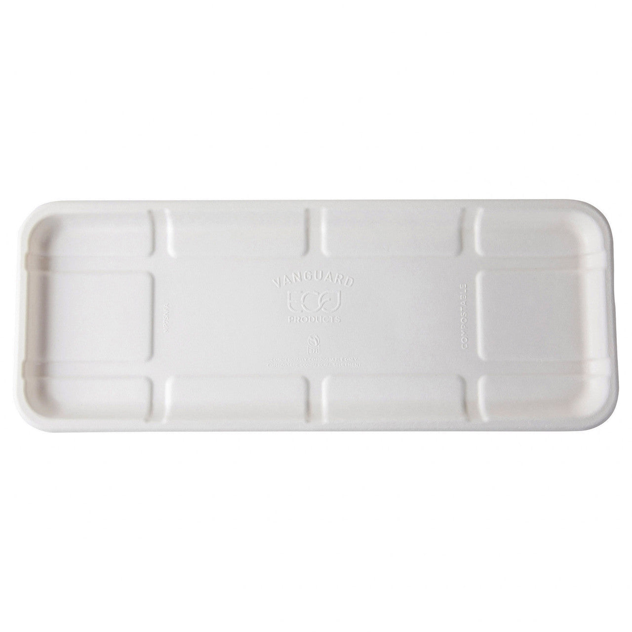 Vanguard™ Renewable & Compostable Lined Molded Fiber Meat & Produce Trays, 14.75" x 5.75" x 0.625"in, 7S - Case of 400