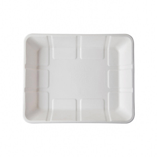 Vanguard™ Renewable & Compostable Lined Molded Fiber Meat & Produce Trays, 10.5 x 8.5 x 1.475in, 8D - Case of 300