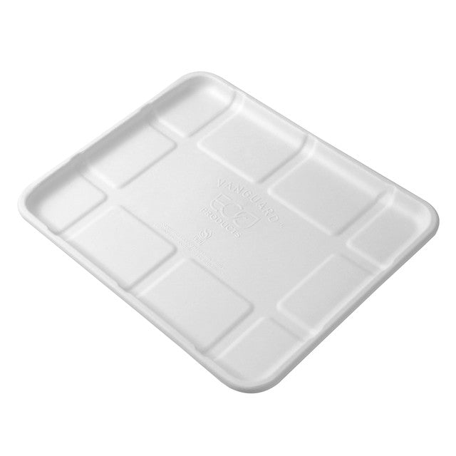 Vanguard™ Renewable & Compostable Lined Molded Fiber Meat & Produce Trays, 10.52 x 8.5 x 0.56in, 8S - Case of 300